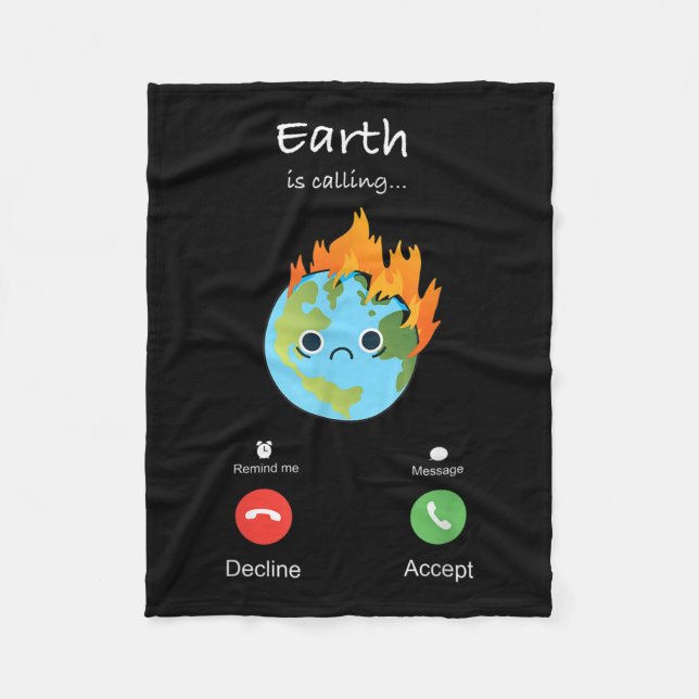 Die Erde nennt den Klimawandel als Klimaschutz Fleecedecke (Vorderseite)
