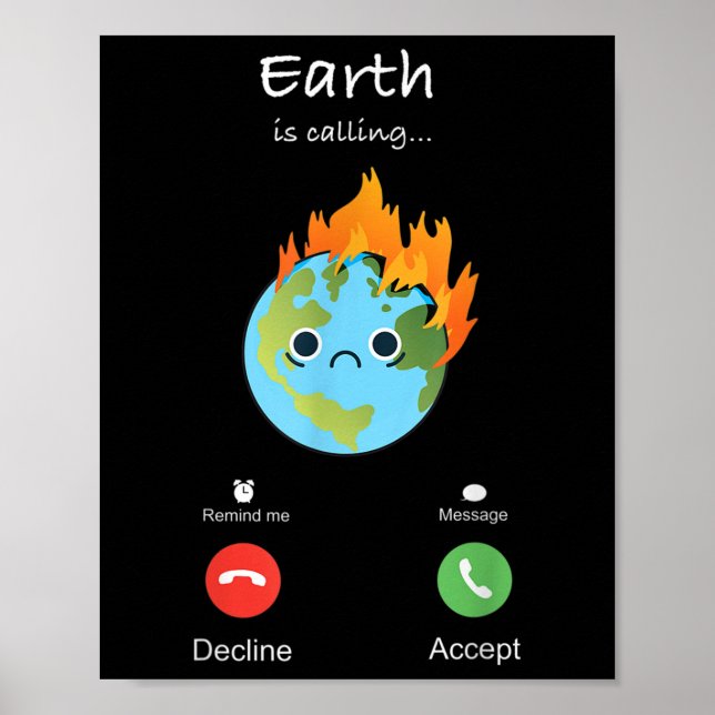 Die Erde nennt den Klimawandel als Klimaschutz Poster (Vorne)