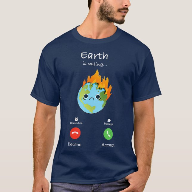 Die Erde nennt den Planeten gegen den Klimawandel T-Shirt (Vorderseite)