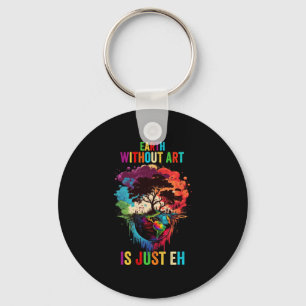 Die Erde ohne Kunst ist nur ein künstlerischer Puz Schlüsselanhänger