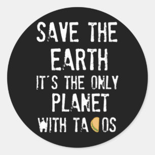 Die Erde Rette die Erde auf unserem Planeten Runder Aufkleber