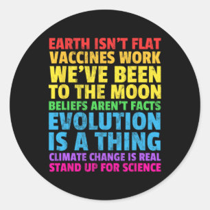 Die Erde steht nicht flach für Science Real Earth Runder Aufkleber