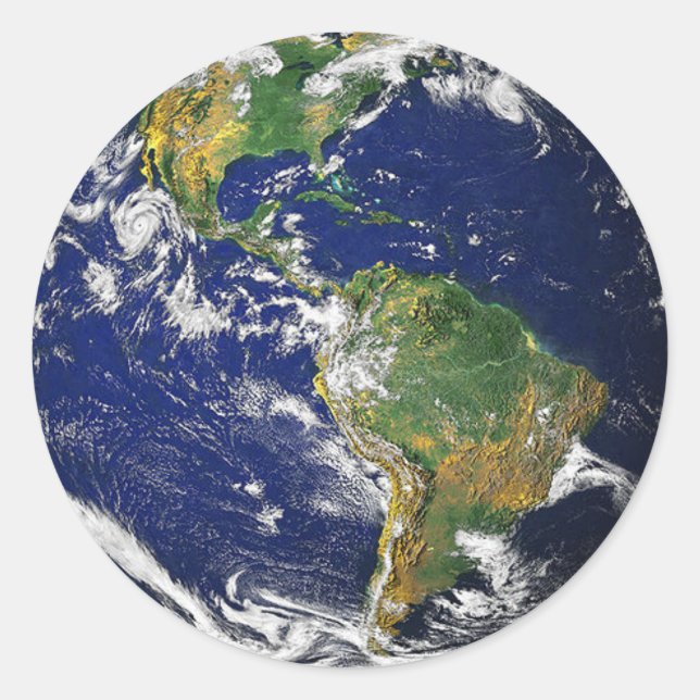 Die Erde, Südamerika Runder Aufkleber (Vorderseite)
