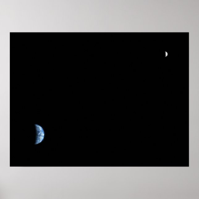 Die Erde und der Mond aus den Mars Poster (Vorne)