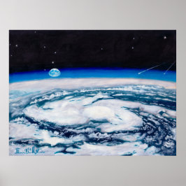 Die Erde von einer Drehhöhe aus Poster