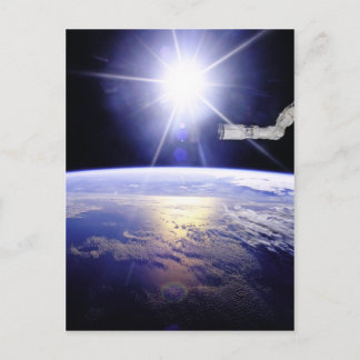 Die Erde, wie sie von der Raumstation aus gesehen Postkarte