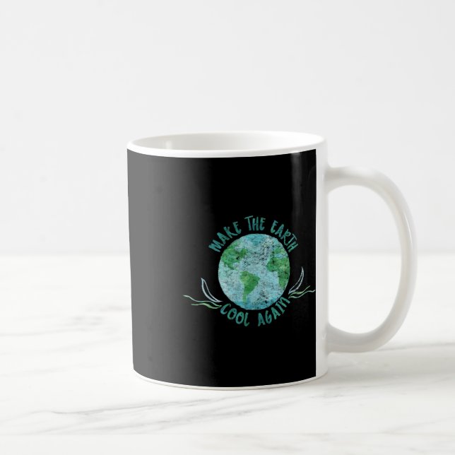 Die Erde wieder Cool machen - Wasserfarbenumgebung Kaffeetasse (Rechts)