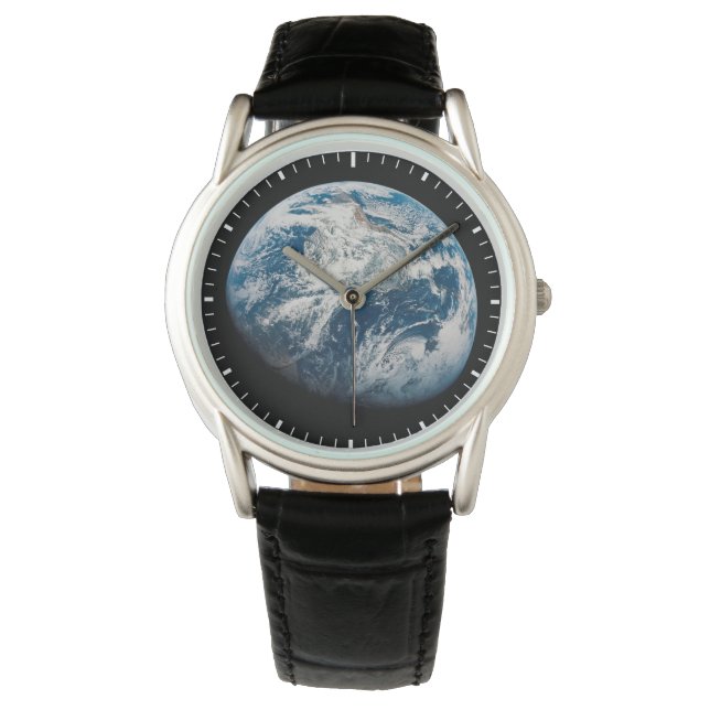 Die Erde wurde aus dem Aollo 8 Raumfahrzeug genomm Armbanduhr (Vorderseite)