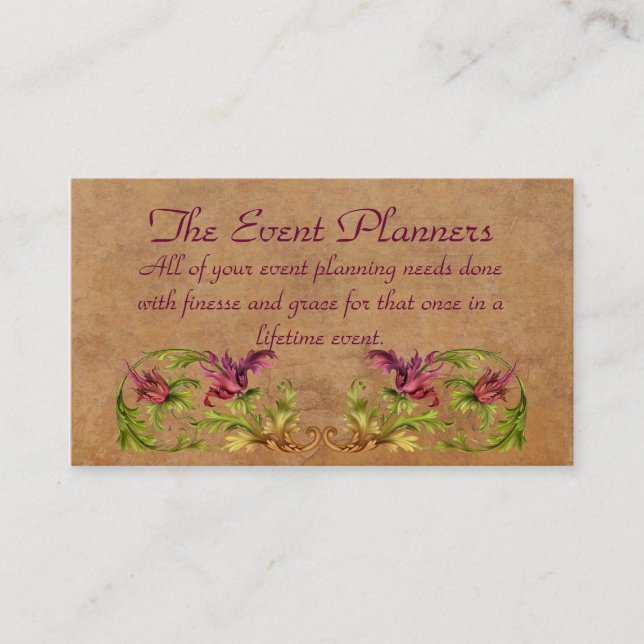 Die Ereignis-Planer-Visitenkarte Visitenkarte (Vorderseite)