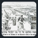 Die Erektion des Tabernacles Quadratischer Aufkleber<br><div class="desc">The Erection of the Tabernacle by the Children of Israel in the Wilderness in a Private Collection. Die Erektion des Tabernacles durch die Kinder Israels in der Wildnis wurde um das 19. Jahrhundert erschaffen.</div>