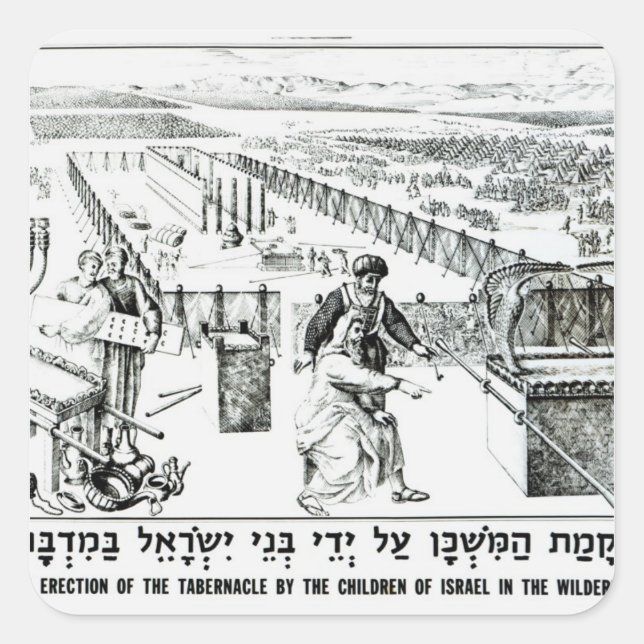 Die Erektion des Tabernacles Quadratischer Aufkleber (Vorderseite)