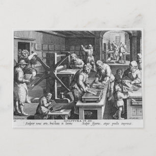 Die Erfindung der Kupfergravur Postkarte