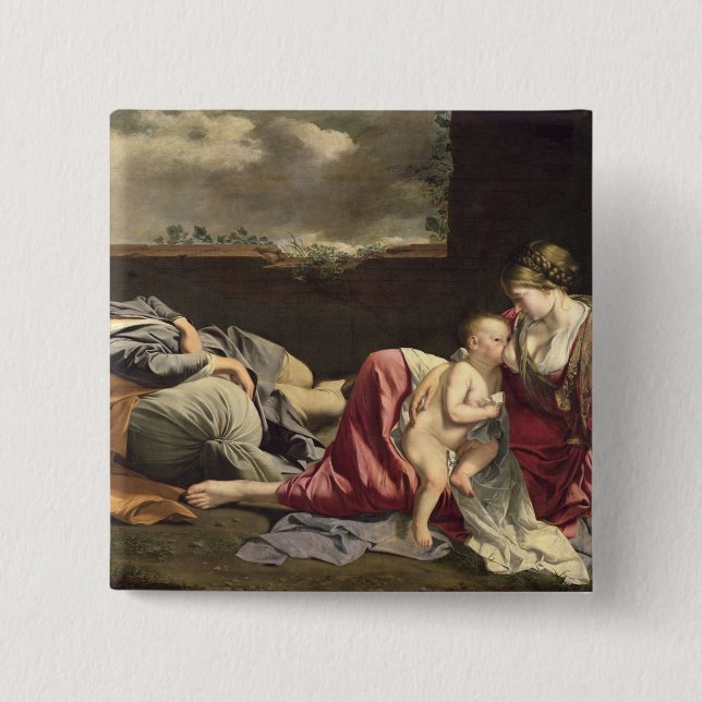 Die Erholung auf dem Flug in Ägypten, 1628 Button (Vorderseite)