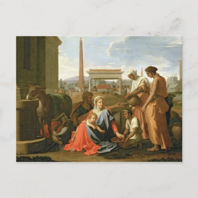 Die Erholung über den Flug nach Ägypten Postkarte (Vorderseite)