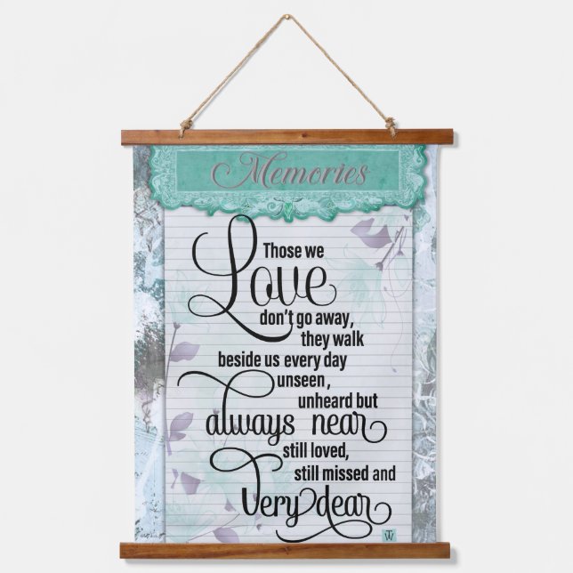 Die Erinnerungen der Geliebten ehren Wandteppich Mit Holzrahmen (Vorderseite)