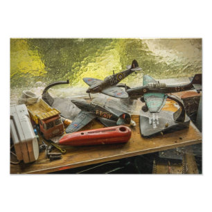 Die Erinnerungen des Großvaters in der Vergangenhe Fotodruck