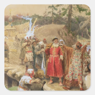 Die Eroberung der neuen Regionen in Russland 1904 Quadratischer Aufkleber