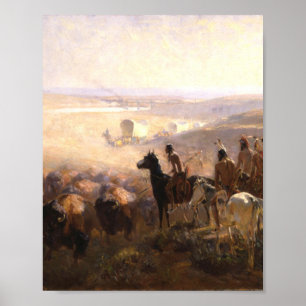 Die Eroberung der Prarie durch Irving R. Bacon Poster