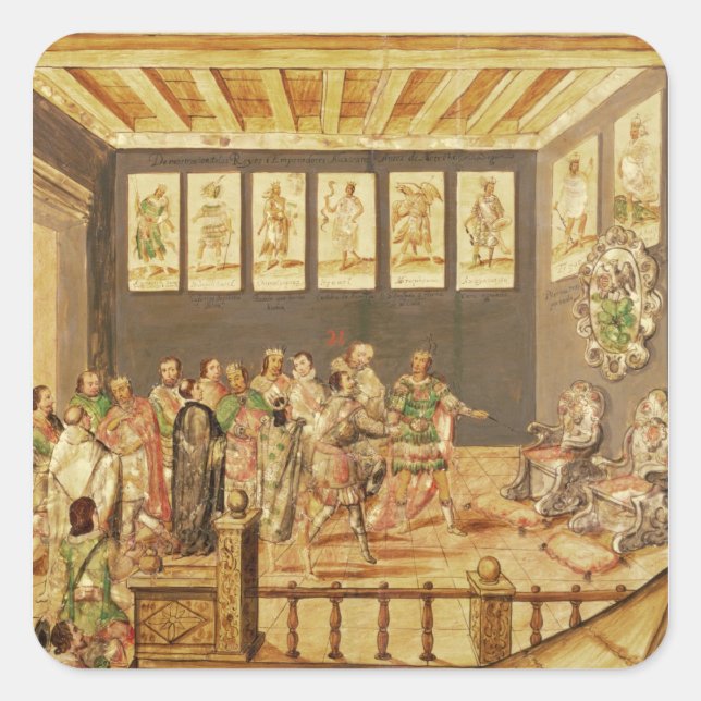 Die Eroberung Mexikos Quadratischer Aufkleber (Vorderseite)