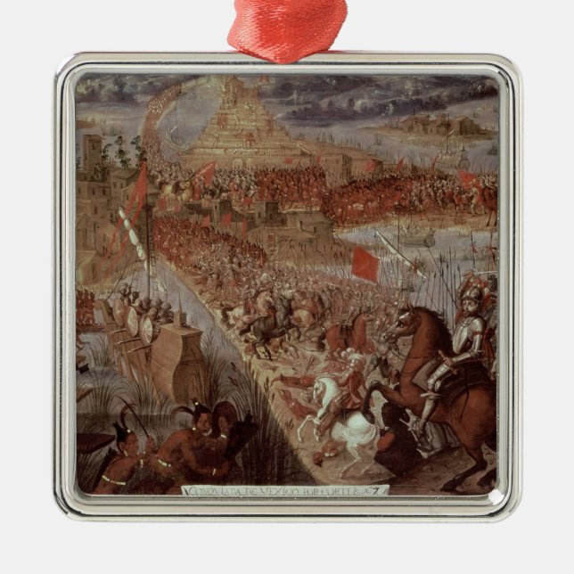 Die Eroberung von Tenochtitlan Silbernes Ornament (Vorne)