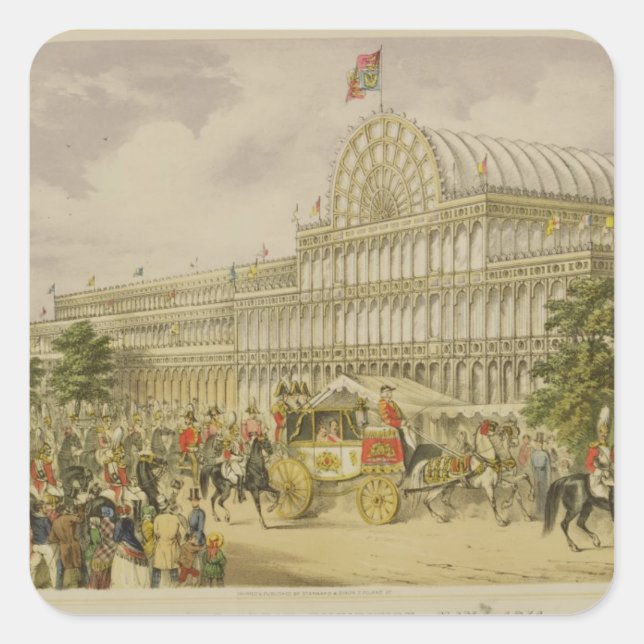 Die Eröffnung der Großen Ausstellung, 1. Mai 1851, Quadratischer Aufkleber (Vorderseite)
