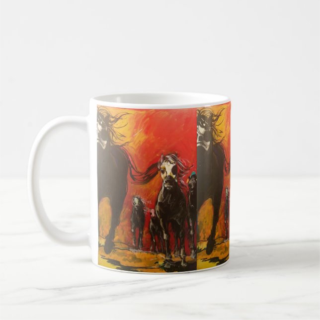 Die Erregung des Thoroughbreds Kaffeetasse (Links)