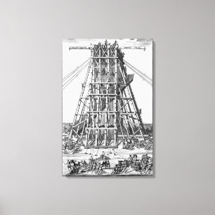 Die Errichtung des alten ägyptischen Obelisk Leinwanddruck