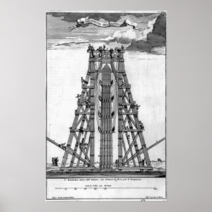 Die Errichtung des alten ägyptischen Obelisk Poster
