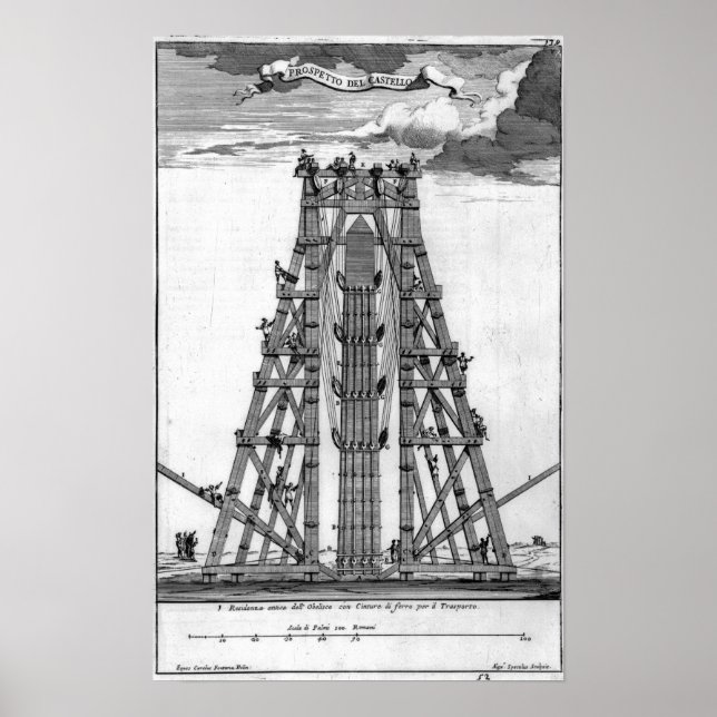 Die Errichtung des alten ägyptischen Obelisk Poster (Vorne)