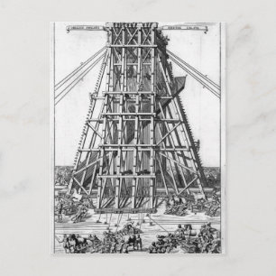 Die Errichtung des alten ägyptischen Obelisk Postkarte