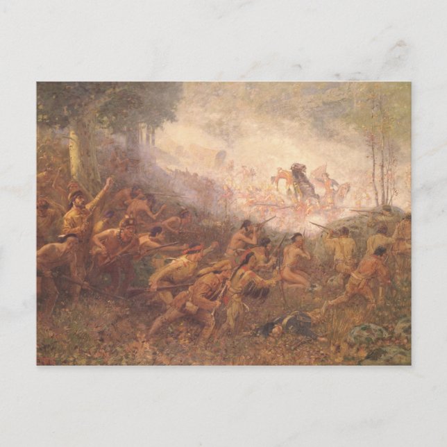 Die Erschießung von General Braddock Postkarte (Vorderseite)