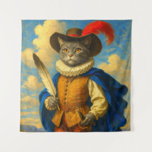 Die erste Blende des Königs Ein Musketeer Cat Eh Wandteppich