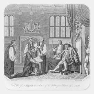 Die erste englische Übersetzung der Bibel Quadratischer Aufkleber