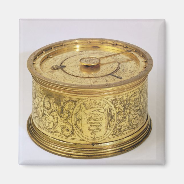 Die erste feder-getriebene Uhr mit Sicherung, 1525 Magnet (Vorne)