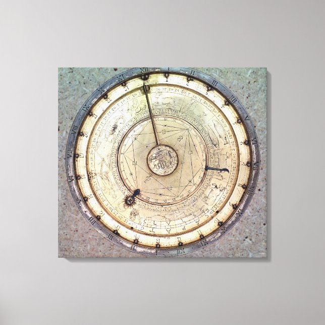 Die erste federgetriebene Uhr mit Sicherung, Sicht Leinwanddruck (Vorderseite)