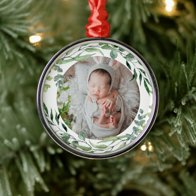 Die erste grüne Pflanze für Baby Ornament Aus Metall (Baum)