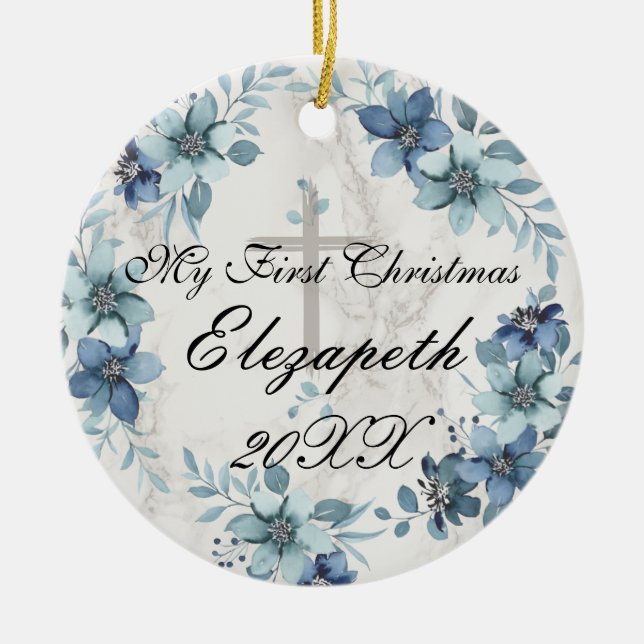 Die erste Keramik des Neugeborenen-Fotos für Baby Ornament (Vorne)