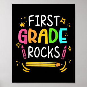 Die erste Klasse rockt 1. Klasse Kind erster Schul Poster