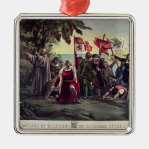 Die erste Landung von Columbus Silbernes Ornament