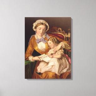 Die erste Lektion, Pub. von Baxter, 1855 (Druck) Leinwanddruck