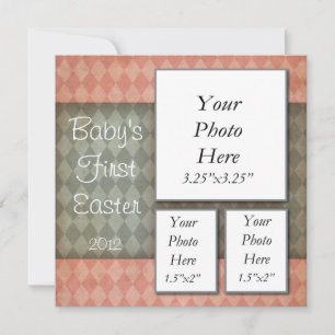 Die erste Osterfotokarte des Babys Feiertagskarte