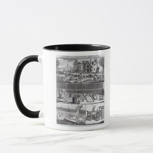 Die erste Platte der Woollen Fertigung Tasse (Links)