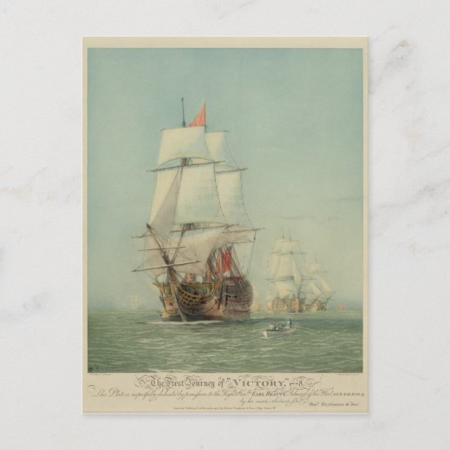 Die erste Reise des Sieges von H.M.S. 1778 Postkarte (Vorderseite)