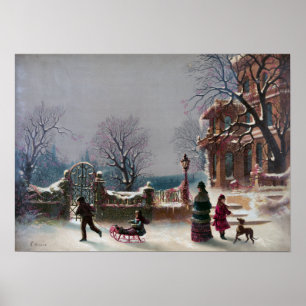 Die erste Schnee-Weihnachtsszene Poster