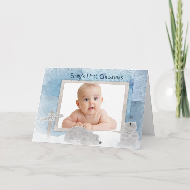 Die erste Weihnacht des Babys Feiertagskarte (Vorderseite)