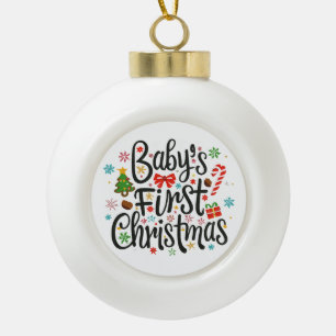 Die erste Weihnacht des Babys Keramik Kugel-Ornament