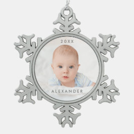 Die erste Weihnacht des Babys Schneeflocken Zinn-Ornament