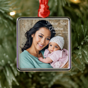 Die erste Weihnachtsdekoration des Babys, Foto per Ornament Aus Metall