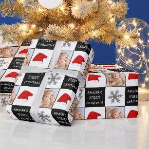 Die erste Weihnachtsfeier der Weihnachtsmannmütze  Geschenkpapier