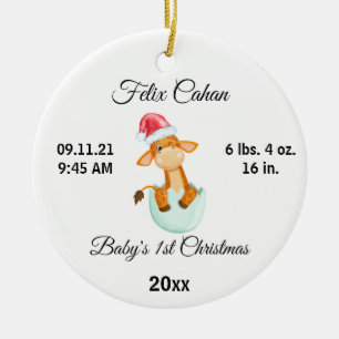 Die erste Weihnachtsfeier des Babys, Geburtsstunde Keramik Ornament